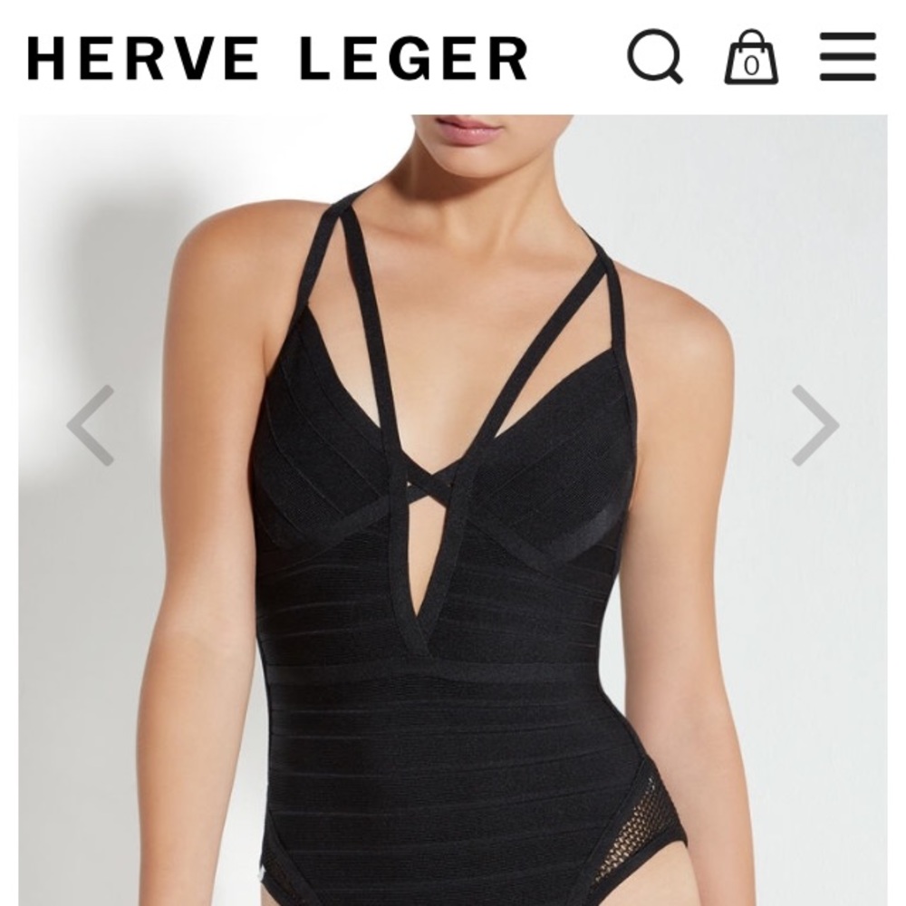 Herve Leger Black one piece swim. Never worn